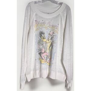 Recycled Karma Black Crows Medium Oversized Pullover Light Weight Sweatshirt